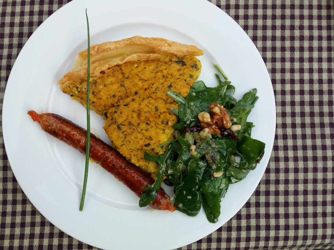 Quiche van courgette en aardappel