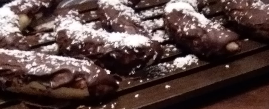 Banaan gehuld in chocolade jasje