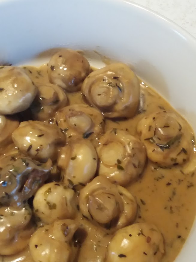 Champignons met vegan room