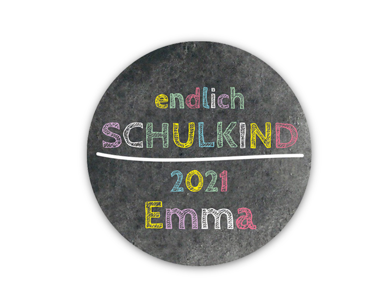 Aufkleber für die Einschulung in Tafeloptik Chalkboard - personalisierbar mit Wunschtext - als Gastgeschenk, für Einladungen, Schulanfang, Einschulung, 