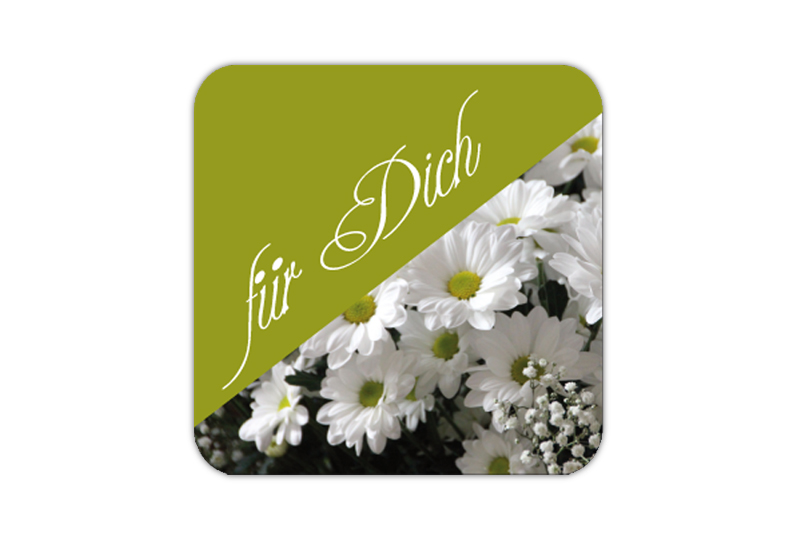 Geschenkaufkleber - "für Dich" Margeriten- für Dankesbriefe, Briefe, Geschenke, Einladungen und kleinen Aufmerksamkeiten im Alltag