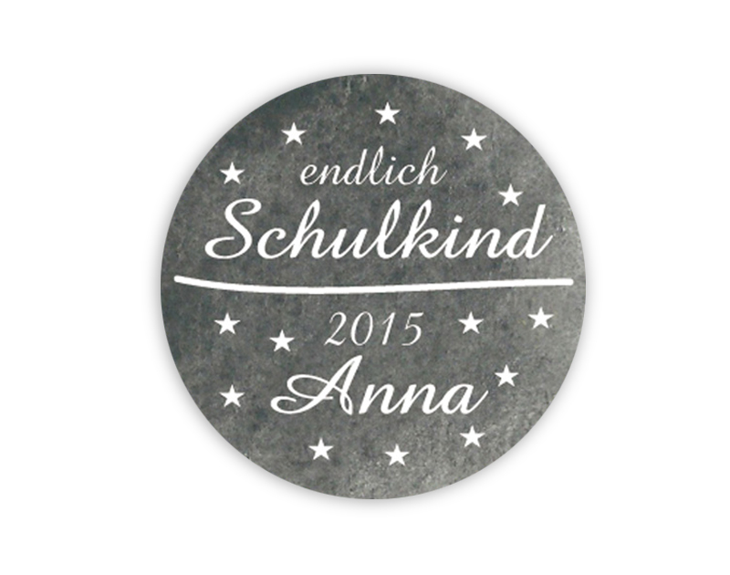 Aufkleber für die Einschulung in Tafeloptik Chalkboard - personalisierbar mit Wunschtext - als Gastgeschenk, für Einladungen, Schulanfang, Einschulung, 