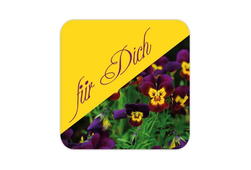 Geschenkaufkleber - "für Dich" Hornveilchen - Für Dich  - für Dankesbriefe, Briefe, Geschenke, Einladungen und kleinen Aufmerksamkeiten im Alltag