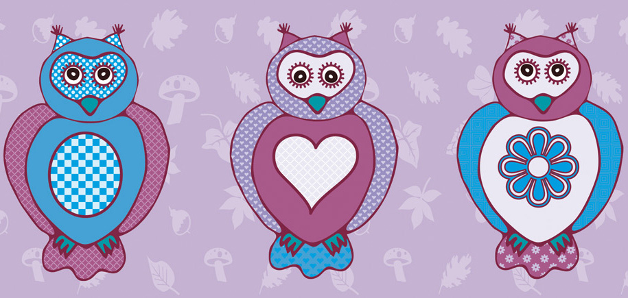 Kinderbordüre | Eulen - optional selbstklebend ...