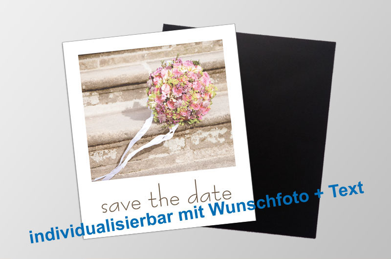 mit Foto und Wunschtext personalisierbare Magnetfotos - Polaroid - für Hochzeiten, Familienfeiern, Einschulung, Urlaub, Gastgeschenke 