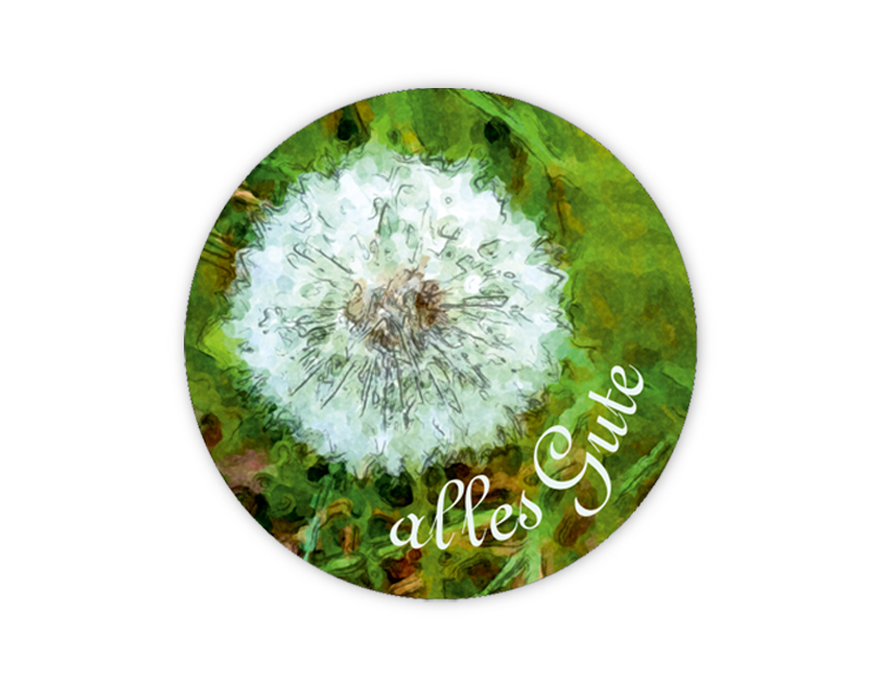 Geschenkaufkleber - "alles Gute" Pusteblume -  im Aquarellstil - für Dankesbriefe, Briefe, Geschenke, Einladungen und kleinen Aufmerksamkeiten im Alltag