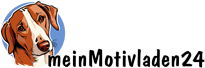 Logo meinMotivladen24 - mit unserem Hund Bella, eine Savebracke