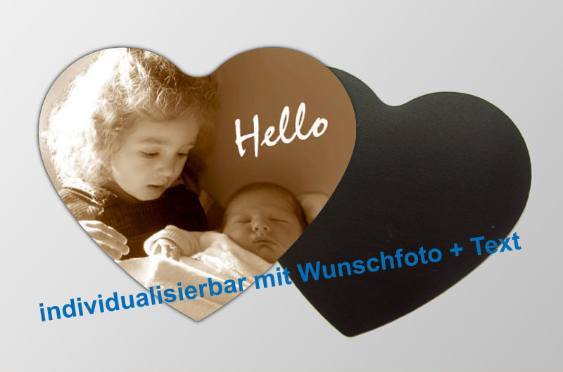 mit Foto und Wunschtext personalisierbare Magnetfotos - Herzform - für Hochzeiten, Familienfeiern, Einschulung, Urlaub, Gastgeschenke 