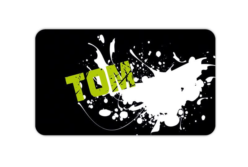 Brotdosenaufkleber 12 x 7 cm  - Motiv: Graffiti - Farbklecks - hochwertige PVC-freie Folie, ungiftige Farben - mit Namen personalisierbar
