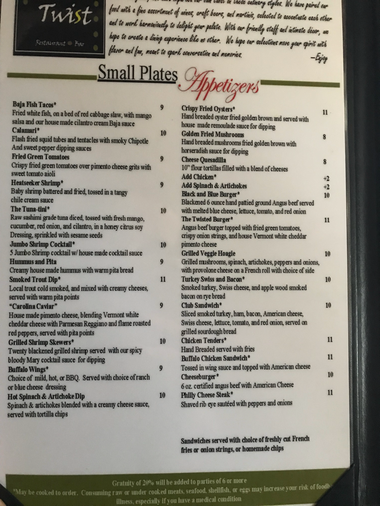 Olive or Twist Bar and Restaurant Menu oliveortwistrestaurant