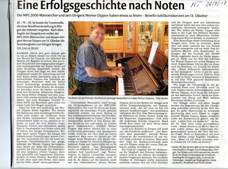 MT   Mühlacker Tagblatt 22.9.2018  (Carolin Becker)