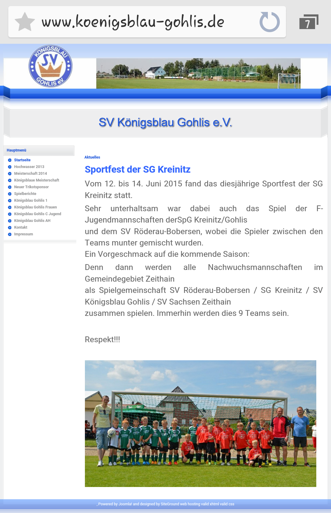 Homepage "SV Gohlis"