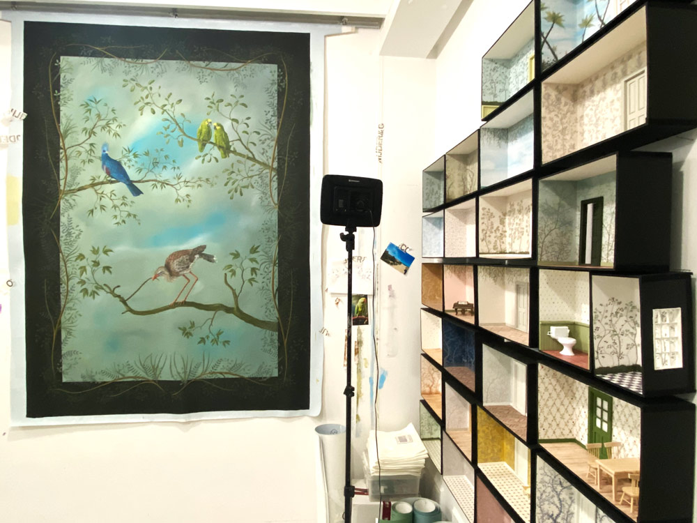 Atelier Snijder&CO Handgeschilderd behang, Studio Hand painted wallpaper
