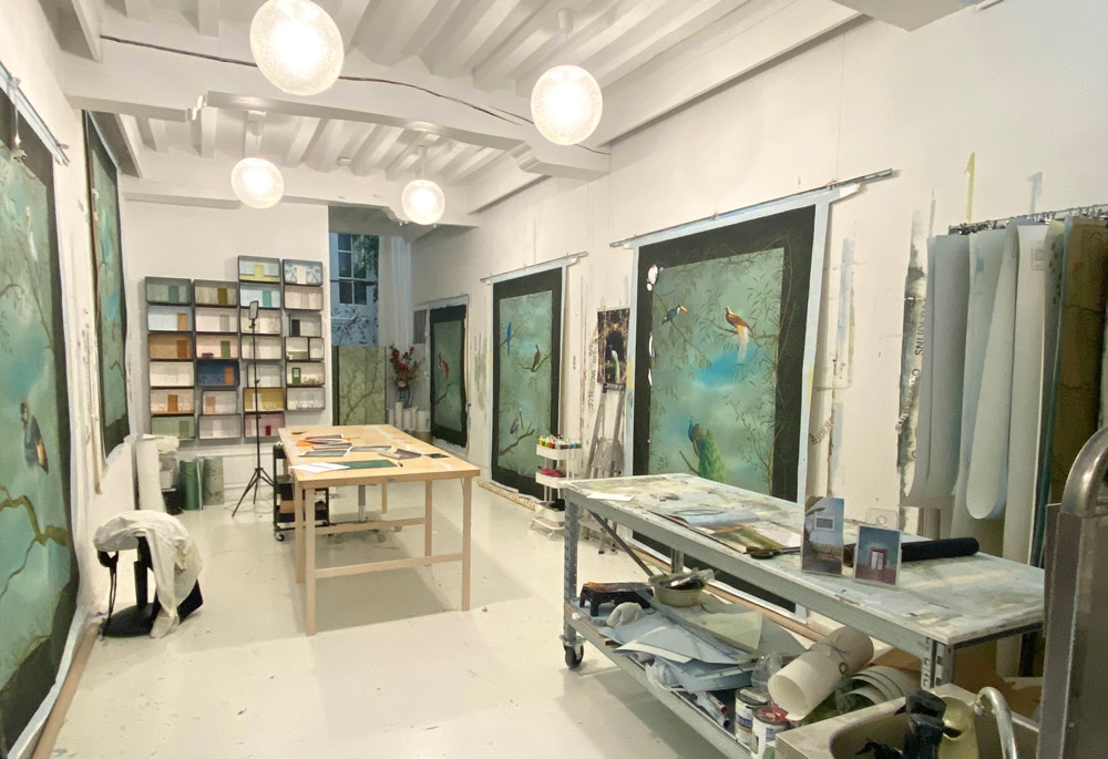 Atelier Snijder&CO Handgeschilderd behang, Studio Hand painted wallpaper