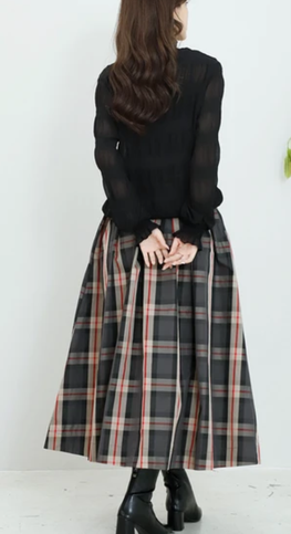 チェック柄フレアスカート  フォーユー価格　2,980円(税込)