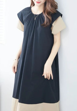 配色デザインワンピース  フォーユー価格　4,380円(税込)