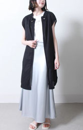パイピングジップ ロングジレ  【SALE】1,680円(税込) 綿100％