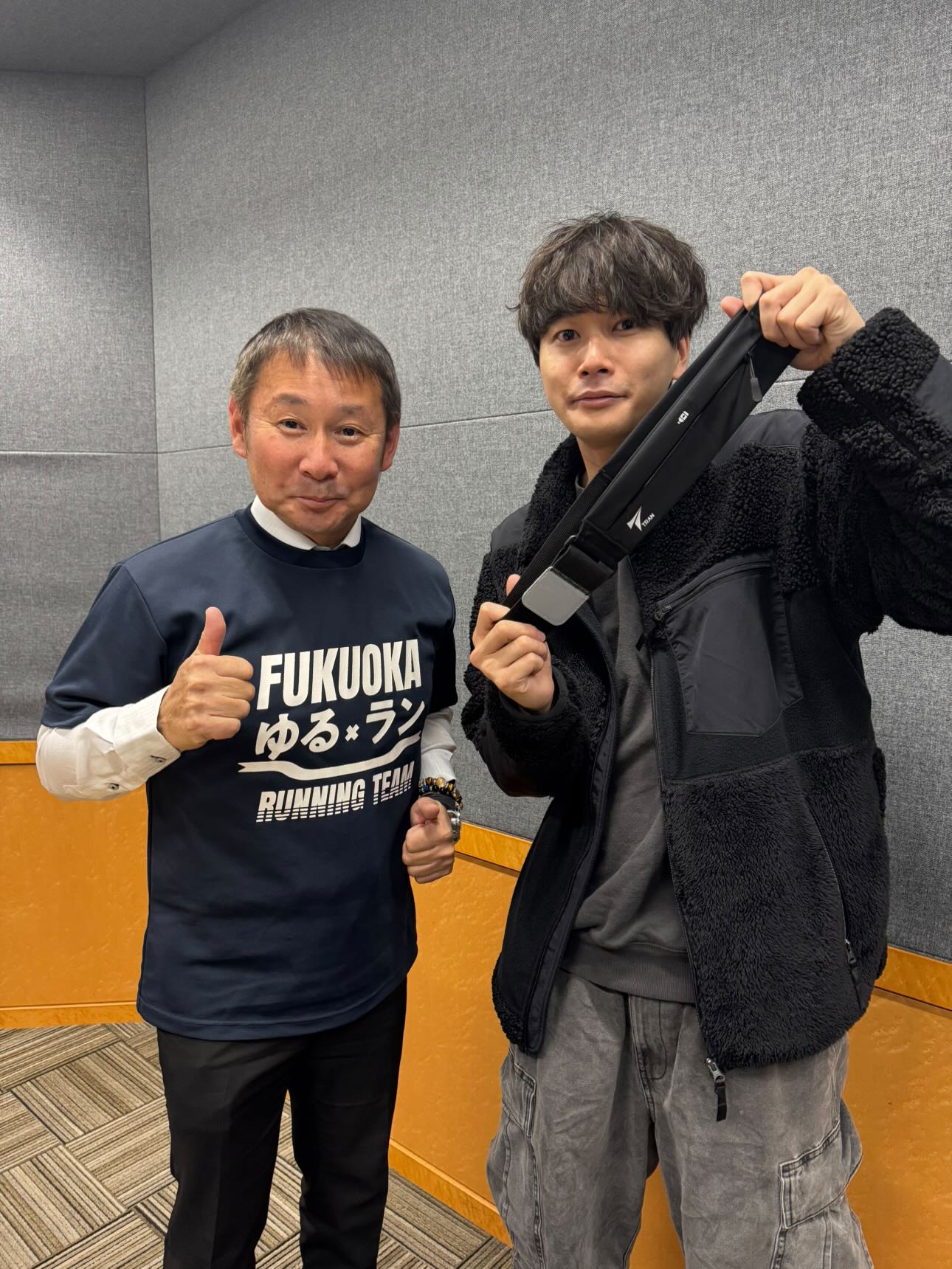 パーソナリティー松相遼(カーネギー)さんとランニングサークル「福岡ゆる×ラン」代表丸山慎治さん