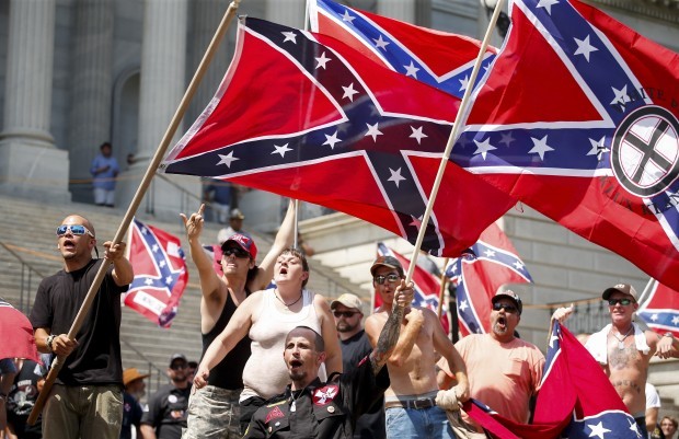 "Unser nationaler Albtraum", schreibt "Quartz": Mitglieder des Ku-Klux-Klan in Columbie (US-Bundesstaat South Carolina). © Reuters / Chris Keane