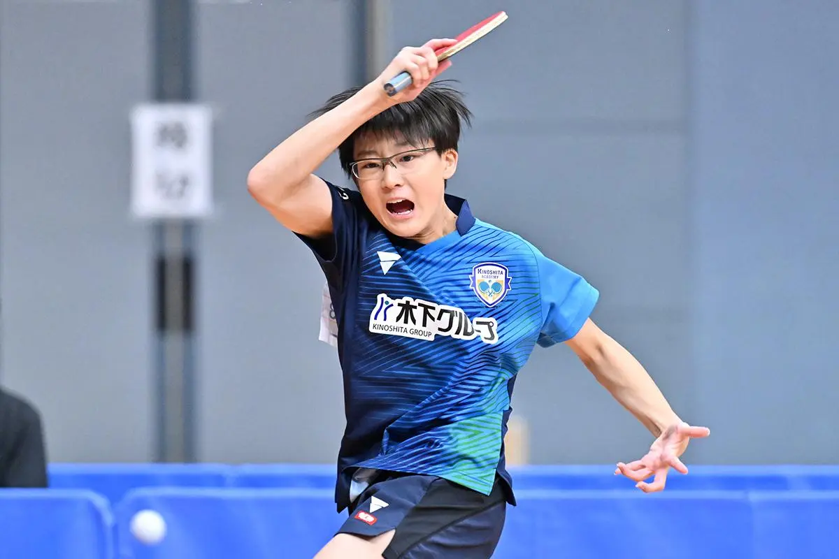 14歳以下男子シングルス優勝：小林右京（木下アカデミー）＠卓球レポート／バタフライ