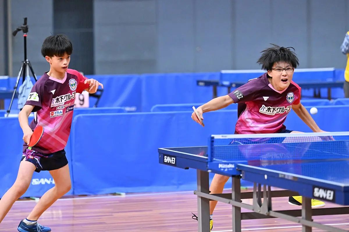 男子ダブルス優勝：大野颯真／小林右京（木下アカデミー）＠卓球レポート／バタフライ