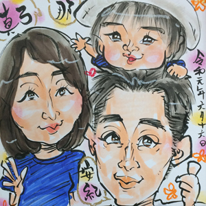 年代を問わず大人気の似顔絵イベント