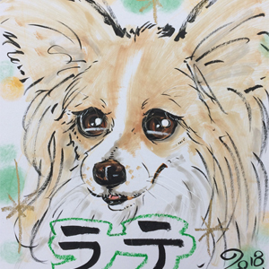 犬の似顔絵と猫の似顔絵