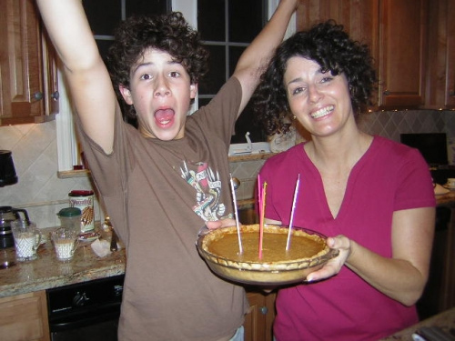 Nick loves his mother's pies!