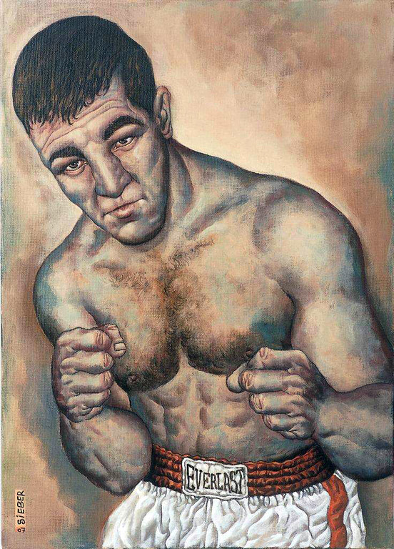 Gemälde 215   Rocky Marciano  Acryl auf Leinw.,2007,   50 x 70 cm
