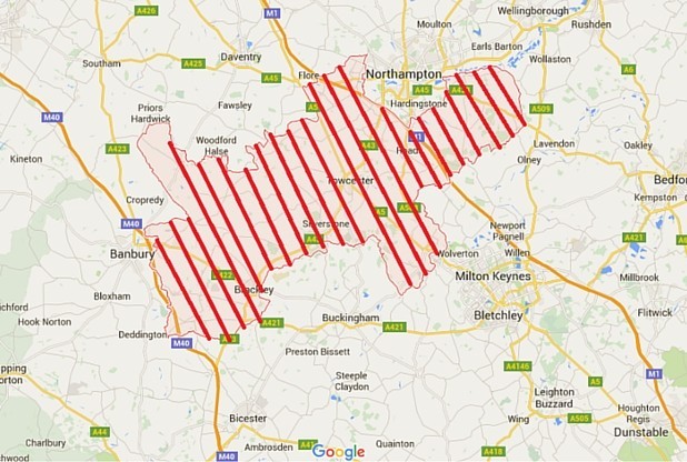 The South Northants Council area, courtesy of The Northampton News