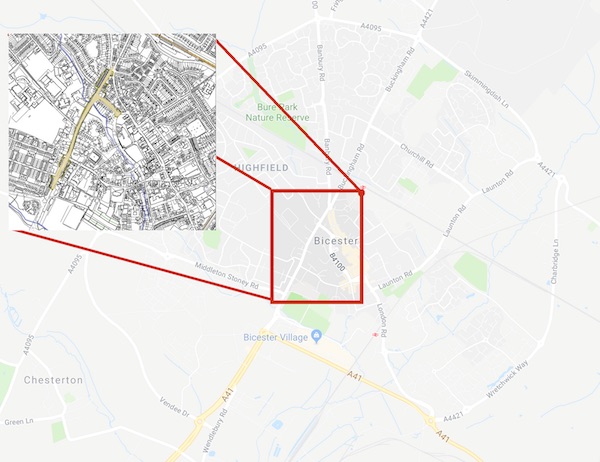 The main areas affected by illegal air pollution in Bicester are along Queens Avenue and adjoining streets.