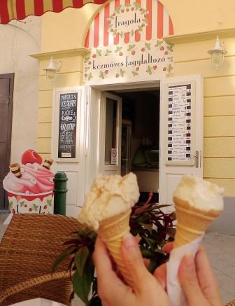 Eingangsbereich einer Eisdiele von Fragola Budapest