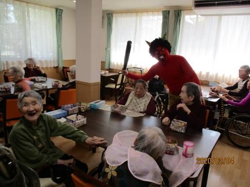 節分 豆まき 鬼怖い 大阪 兵庫の老人ホーム ケアセンターはゆきあい