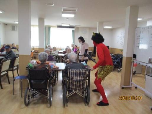 節分 豆まき 鬼怖い 大阪 兵庫の老人ホーム ケアセンターはゆきあい