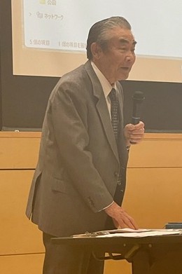 ご発言中の大泉恒彦さん　　　　　　　（タレント大泉洋のご尊父）