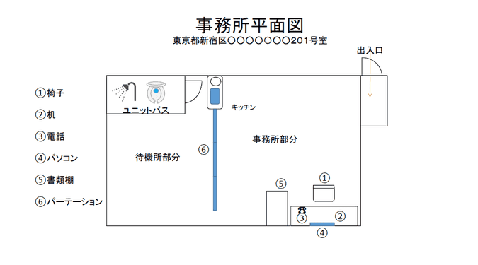 デリヘル事務所の平面図