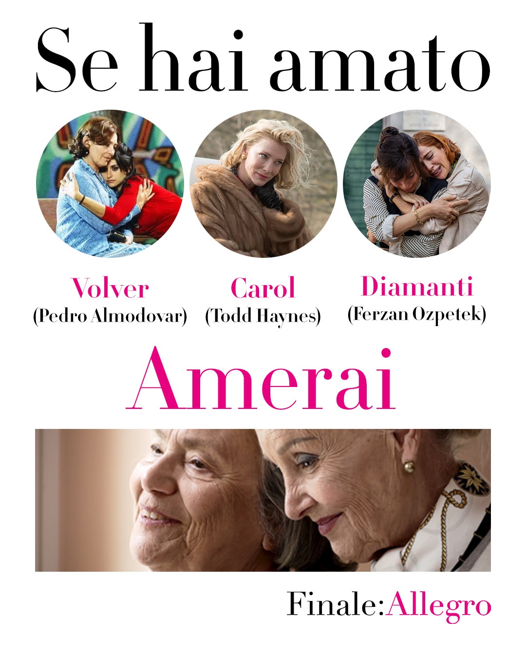 FINALE ALLEGRO  Premio Speciale Nastri d'argento 2026 a Barbara Bouchet lunedì 13, martedì 14, mercoledì 15: ore 21:00 domenica 19: ore 18:30 #FinaleAllegro