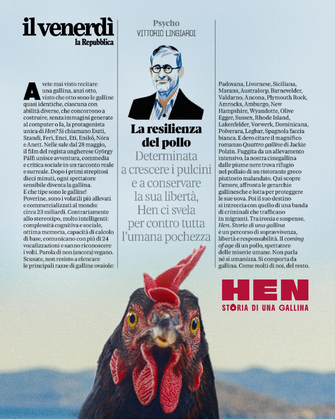 HEN: STORIA DI UNA GALLINA venerdì 24, sabato 25: ore 21:00 domenica 26: ore 18:30 – 21:00 #henStoriaDiUnaGallina #HEN