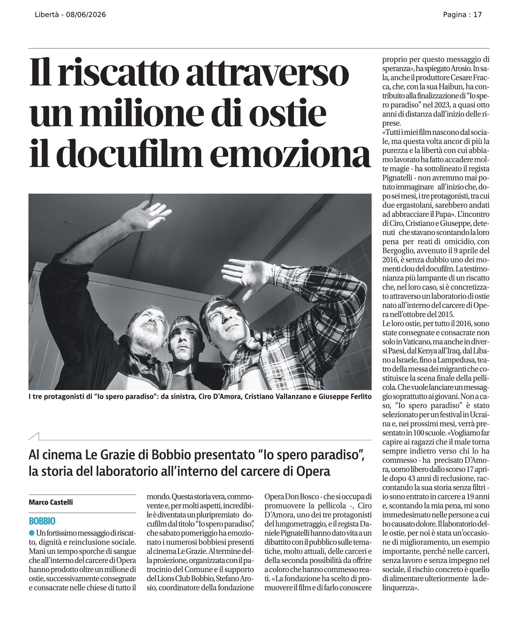 quotidiano libertà - io spero paradiso