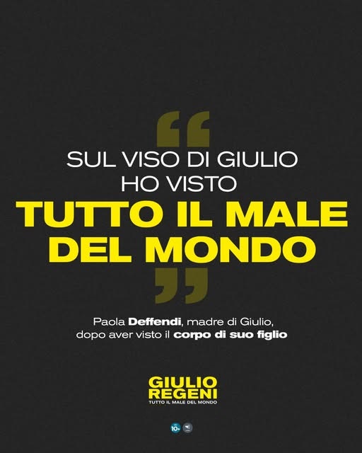 GIULIO REGENI TUTTO IL MALE DEL MONDO lunedì 29, martedì 30: ore 21:00 #GiulioRegeni #Tuttoilmaledelmondo
