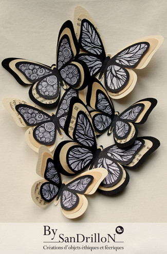 Papillons décoratifs en papier. Tous droits réservés. 