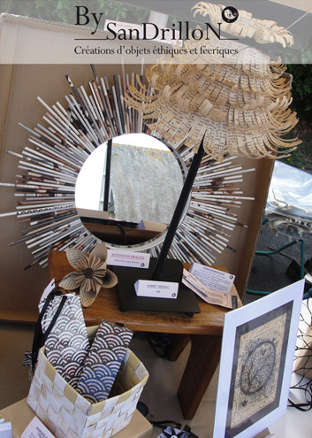 Miroir soleil blanc/gris/crème (pièce unique). Tous droits réservés. 