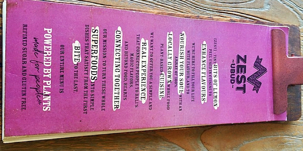 zest menu ubud bali