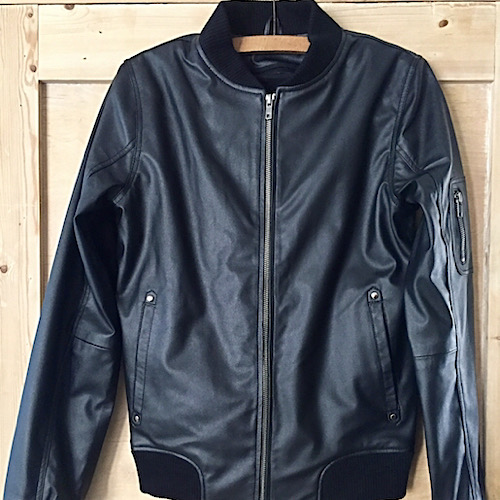 james & co vegan leather bomber jacket