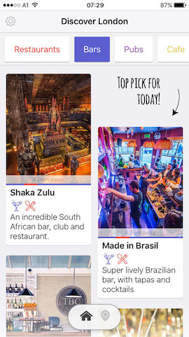 discover bars in london with hollabox app