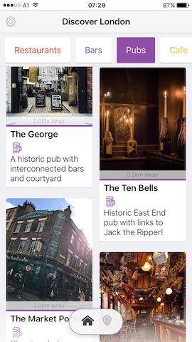 discover pubs in london with hollabox app