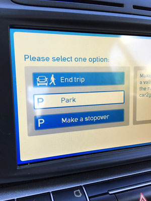 car2go touchscreen start trip