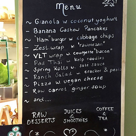 raw food cafe menu amsterdam