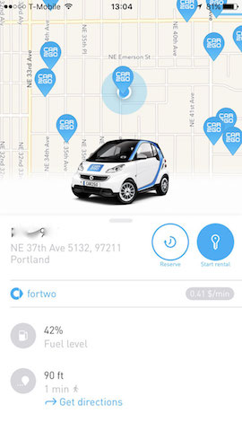 car2go car rental app