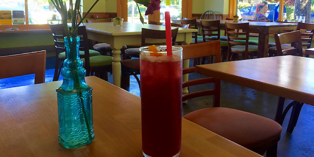 marionberry soda at Thrive sauce and bowls